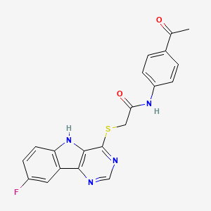 molecular formula C20H15FN4O2S B2552197 N-(4-Acetylphenyl)-2-({8-Fluor-5H-pyrimido[5,4-b]indol-4-yl}sulfanyl)acetamid CAS No. 1115941-11-1