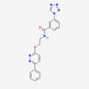 molecular formula C20H17N7O2 B2552198 N-(2-((6-phenylpyridazin-3-yl)oxy)ethyl)-3-(1H-tetrazol-1-yl)benzamide CAS No. 1207010-18-1
