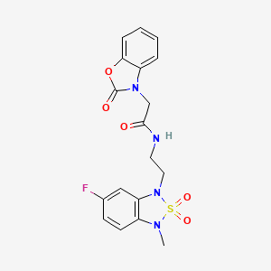 N-(2-(6-fluoro-3-methyl-2,2-dioxidobenzo[c][1,2,5]thiadiazol-1(3H)-yl)ethyl)-2-(2-oxobenzo[d]oxazol-3(2H)-yl)acetamide