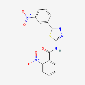 molecular formula C15H9N5O5S B2552200 2-nitro-N-[5-(3-nitrophenyl)-1,3,4-thiadiazol-2-yl]benzamide CAS No. 391226-98-5