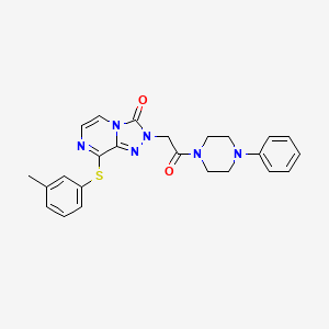 molecular formula C24H24N6O2S B2552204 2-(2-oxo-2-(4-phenylpiperazin-1-yl)ethyl)-8-(m-tolylthio)-[1,2,4]triazolo[4,3-a]pyrazin-3(2H)-one CAS No. 1251693-42-1