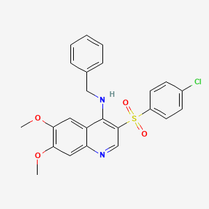 molecular formula C24H21ClN2O4S B2552205 N-benzyl-3-((4-chlorophenyl)sulfonyl)-6,7-dimethoxyquinolin-4-amine CAS No. 895641-86-8