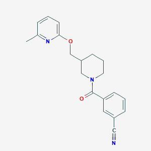 3-[3-[(6-Methylpyridin-2-yl)oxymethyl]piperidine-1-carbonyl]benzonitrile