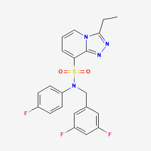 molecular formula C21H17F3N4O2S B2552212 N-[(3,5-二氟苯基)甲基]-3-乙基-N-(4-氟苯基)-[1,2,4]三唑并[4,3-a]吡啶-8-磺酰胺 CAS No. 1251671-43-8