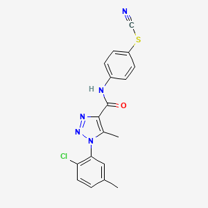 molecular formula C18H14ClN5OS B2552215 1-(2-chloro-5-methylphenyl)-5-methyl-N-(4-thiocyanatophenyl)-1H-1,2,3-triazole-4-carboxamide CAS No. 904817-53-4