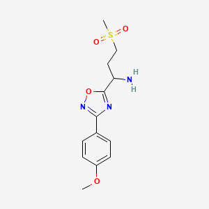 1-[3-(4-Methoxyphenyl)-1,2,4-oxadiazol-5-yl]-3-(methylsulfonyl)propan-1-amine
