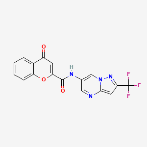 4-oxo-N-(2-(trifluoromethyl)pyrazolo[1,5-a]pyrimidin-6-yl)-4H-chromene-2-carboxamide