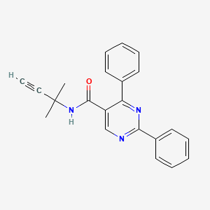 molecular formula C22H19N3O B2552222 N-(1,1-二甲基-2-炔丙基)-2,4-二苯基-5-嘧啶甲酰胺 CAS No. 338772-03-5