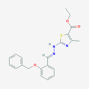 molecular formula C21H21N3O3S B255223 Ethyl 2-{2-[2-(benzyloxy)benzylidene]hydrazino}-4-methyl-1,3-thiazole-5-carboxylate 