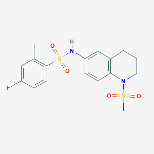 4-fluoro-2-methyl-N-(1-methylsulfonyl-3,4-dihydro-2H-quinolin-6-yl)benzenesulfonamide