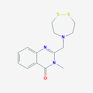 molecular formula C14H17N3OS2 B2552236 2-(1,2,5-Dithiazepan-5-ylmethyl)-3-methylquinazolin-4-one CAS No. 2188779-99-7