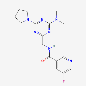 N-((4-(dimethylamino)-6-(pyrrolidin-1-yl)-1,3,5-triazin-2-yl)methyl)-5-fluoronicotinamide