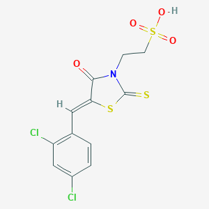 molecular formula C12H9Cl2NO4S3 B255225 2-[5-(2,4-Dichlorobenzylidene)-4-oxo-2-thioxo-1,3-thiazolidin-3-yl]ethanesulfonic acid 