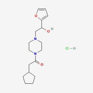 2-Cyclopentyl-1-(4-(2-(furan-2-yl)-2-hydroxyethyl)piperazin-1-yl)ethanone hydrochloride