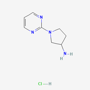 molecular formula C8H13ClN4 B2552258 1-(Pyrimidin-2-yl)pyrrolidin-3-amine hydrochloride CAS No. 1420810-39-4
