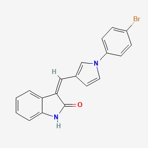 molecular formula C19H13BrN2O B2552260 (3Z)-3-[[1-(4-bromophenyl)pyrrol-3-yl]methylidene]-1H-indol-2-one CAS No. 691869-05-3