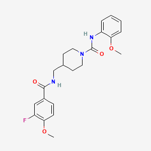 molecular formula C22H26FN3O4 B2552261 4-((3-fluoro-4-methoxybenzamido)methyl)-N-(2-methoxyphenyl)piperidine-1-carboxamide CAS No. 1797213-50-3