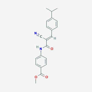 molecular formula C21H20N2O3 B255227 Methyl 4-{[2-cyano-3-(4-isopropylphenyl)acryloyl]amino}benzoate 