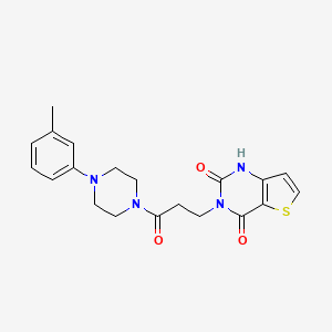molecular formula C20H22N4O3S B2552275 3-(3-oxo-3-(4-(m-tolyl)piperazin-1-yl)propyl)thieno[3,2-d]pyrimidine-2,4(1H,3H)-dione CAS No. 1030089-14-5