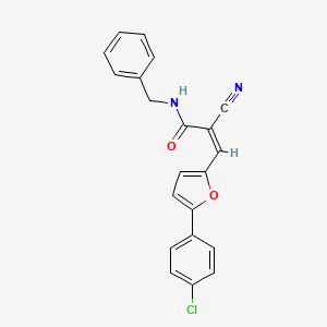 molecular formula C21H15ClN2O2 B2552284 (Z)-N-Benzyl-3-[5-(4-Chlorphenyl)furan-2-yl]-2-cyanoprop-2-enamid CAS No. 306312-51-6