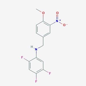 molecular formula C14H11F3N2O3 B2552298 2,4,5-trifluoro-N-[(4-methoxy-3-nitrophenyl)methyl]aniline CAS No. 331459-73-5