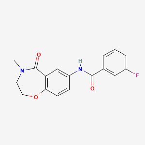 molecular formula C17H15FN2O3 B2552307 3-fluoro-N-(4-methyl-5-oxo-2,3,4,5-tetrahydrobenzo[f][1,4]oxazepin-7-yl)benzamide CAS No. 921995-48-4