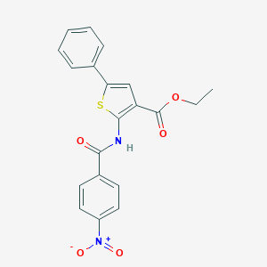 molecular formula C20H16N2O5S B255231 Ethyl 2-[(4-nitrobenzoyl)amino]-5-phenylthiophene-3-carboxylate 