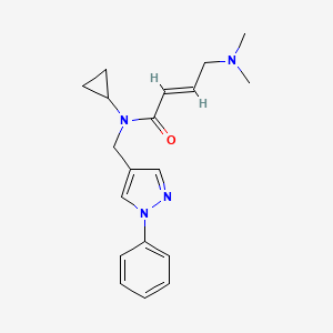 molecular formula C19H24N4O B2552314 (E)-N-Cyclopropyl-4-(dimethylamino)-N-[(1-phenylpyrazol-4-yl)methyl]but-2-enamide CAS No. 2411325-63-6