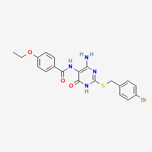 molecular formula C20H19BrN4O3S B2552315 N-(4-amino-2-((4-bromobenzyl)thio)-6-oxo-1,6-dihydropyrimidin-5-yl)-4-ethoxybenzamide CAS No. 888421-30-5