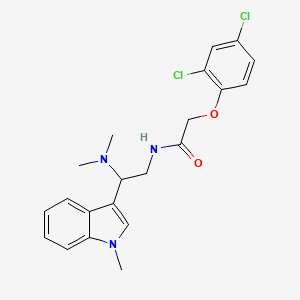 molecular formula C21H23Cl2N3O2 B2552316 2-(2,4-dichlorophenoxy)-N-(2-(dimethylamino)-2-(1-methyl-1H-indol-3-yl)ethyl)acetamide CAS No. 1203272-75-6