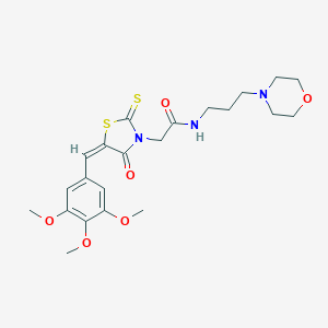 molecular formula C22H29N3O6S2 B255232 N-[3-(4-morpholinyl)propyl]-2-[4-oxo-2-thioxo-5-(3,4,5-trimethoxybenzylidene)-1,3-thiazolidin-3-yl]acetamide 