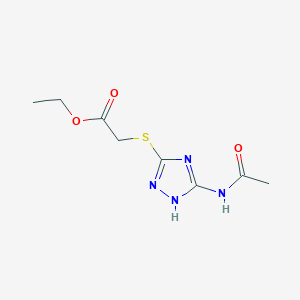 molecular formula C8H12N4O3S B2552322 ethyl 2-{[3-(acetylamino)-1H-1,2,4-triazol-5-yl]sulfanyl}acetate CAS No. 866010-98-2