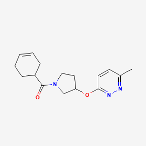 molecular formula C16H21N3O2 B2552329 环己-3-烯-1-基(3-((6-甲基吡哒嗪-3-基)氧)吡咯烷-1-基)甲酮 CAS No. 2034477-52-4