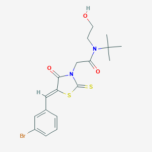 molecular formula C18H21BrN2O3S2 B255233 2-[5-(3-bromobenzylidene)-4-oxo-2-thioxo-1,3-thiazolidin-3-yl]-N-(tert-butyl)-N-(2-hydroxyethyl)acetamide 