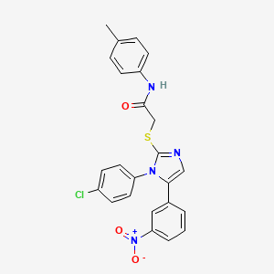 2-((1-(4-chlorophenyl)-5-(3-nitrophenyl)-1H-imidazol-2-yl)thio)-N-(p-tolyl)acetamide