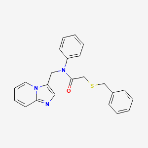 molecular formula C23H21N3OS B2552334 2-(苄硫基)-N-(咪唑并[1,2-a]吡啶-3-基甲基)-N-苯基乙酰胺 CAS No. 1798019-43-8