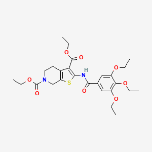 molecular formula C26H34N2O8S B2552345 diethyl 2-(3,4,5-triethoxybenzamido)-4,5-dihydrothieno[2,3-c]pyridine-3,6(7H)-dicarboxylate CAS No. 864926-78-3