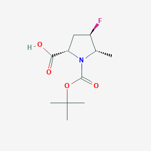 molecular formula C11H18FNO4 B2552352 (2S,4R,5S)-1-tert-butoxycarbonyl-4-fluoro-5-methyl-pyrrolidine-2-carboxylic acid CAS No. 1984825-20-8