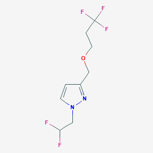 molecular formula C9H11F5N2O B2552353 1-(2,2-difluoroethyl)-3-[(3,3,3-trifluoropropoxy)methyl]-1H-pyrazole CAS No. 1856032-06-8