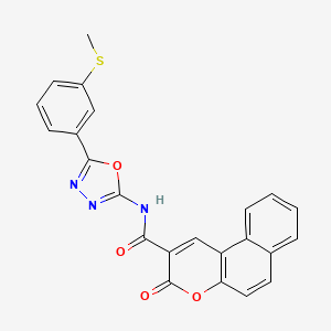 molecular formula C23H15N3O4S B2552364 N-(5-(3-(甲硫基)苯基)-1,3,4-恶二唑-2-基)-3-氧代-3H-苯并[f]色烯-2-甲酰胺 CAS No. 922615-86-9