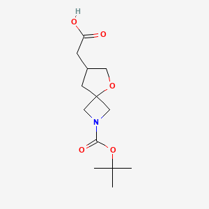 molecular formula C13H21NO5 B2552369 2-(2-(Tert-butoxycarbonyl)-5-oxa-2-azaspiro[3.4]octan-7-yl)acetic acid CAS No. 1330763-34-2