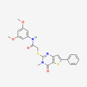 molecular formula C23H21N3O4S2 B2552372 2-(3-{[(4-chlorophenyl)sulfonyl]amino}phenoxy)-N-isopropylnicotinamide CAS No. 1105199-24-3