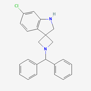 molecular formula C23H21ClN2 B2552386 1-Benzhydryl-6'-chlorospiro[azetidine-3,3'-indoline] CAS No. 1403899-31-9