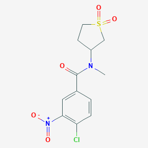 molecular formula C12H13ClN2O5S B255239 4-chloro-N-(1,1-dioxo-1lambda6-thiolan-3-yl)-N-methyl-3-nitrobenzamide 