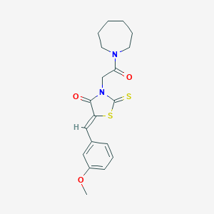 molecular formula C19H22N2O3S2 B255240 3-[2-(1-Azepanyl)-2-oxoethyl]-5-(3-methoxybenzylidene)-2-thioxo-1,3-thiazolidin-4-one 