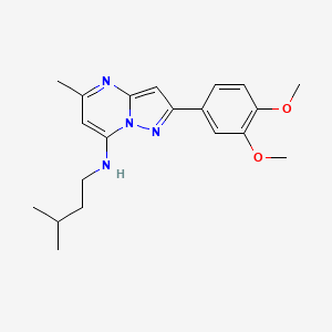 molecular formula C20H26N4O2 B2552401 2-(3,4-二甲氧基苯基)-5-甲基-N-(3-甲基丁基)吡唑并[1,5-a]嘧啶-7-胺 CAS No. 950300-98-8