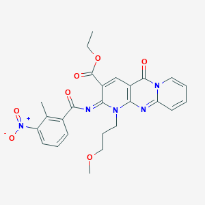 (Z)-ethyl 1-(3-methoxypropyl)-2-((2-methyl-3-nitrobenzoyl)imino)-5-oxo-2,5-dihydro-1H-dipyrido[1,2-a:2',3'-d]pyrimidine-3-carboxylate