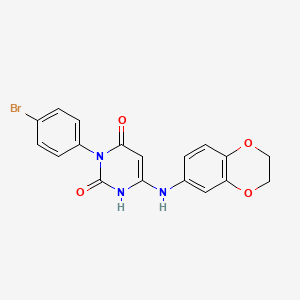 3-(4-bromophenyl)-6-((2,3-dihydrobenzo[b][1,4]dioxin-6-yl)amino)pyrimidine-2,4(1H,3H)-dione