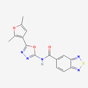 molecular formula C15H11N5O3S B2552412 N-(5-(2,5-dimethylfuran-3-yl)-1,3,4-oxadiazol-2-yl)benzo[c][1,2,5]thiadiazole-5-carboxamide CAS No. 1251709-97-3