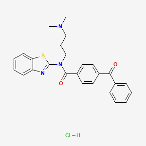 molecular formula C26H26ClN3O2S B2552416 Clorhidrato de N-(benzo[d]tiazol-2-il)-4-benzoil-N-(3-(dimetilamino)propil)benzamida CAS No. 1217093-16-7